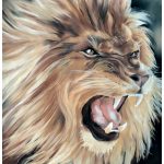 Pastel tendre- Lion 50x65 cm